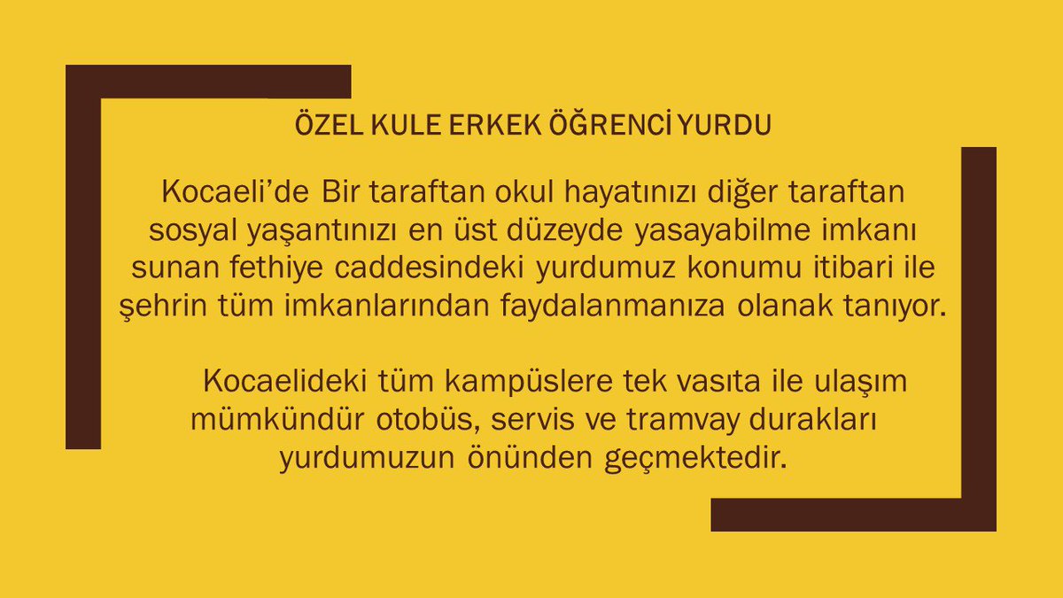kuleyurt's tweet photo. ÖZEL KULE ERKEK ÖĞRENCİ YURDU

TEL: 05428414100  -  05342240875

https://t.co/JYsglytHTR 

#kocaeliüniversitesi #öğrenciyurdu #yurtara #öğrenciyurduara #yurtbul #öğrenciyurtları #koü #umuttepe #umuttepekampüsü #kou #izmit #köseköymyo #kullarmyo #arslanbeymyo https://t.co/Vt1yDMFYGL