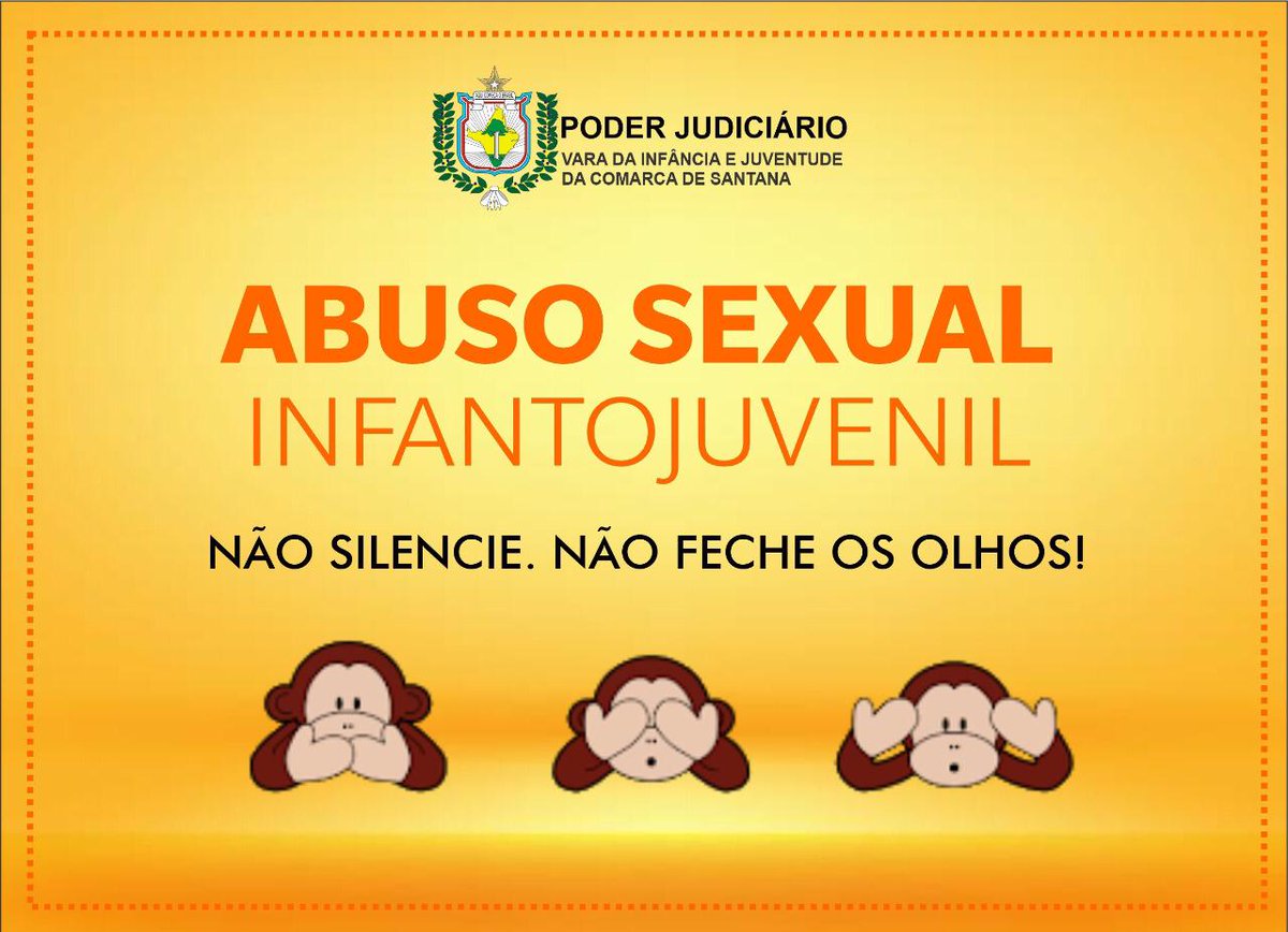 Tjap_Oficial's tweet photo. ABUSO SEXUAL INFANTOJUVENIL. Um crime que não pode ficar impune!
Não silencie. Não feche os olhos. Denuncie!
 
DISQUE 100

#Denuncie
#JustiçaDoAmapá https://t.co/Kb8tkSxHpd