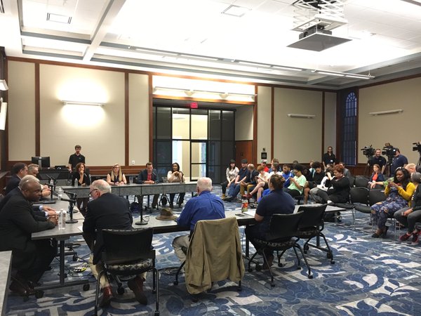 Eventually, both the Forrest Hall Task Force and the Tennessee Board of Regents voted to rename the building. This was all because of the work of Black student activists.  #ForrestHall Photo of task force final meeting.