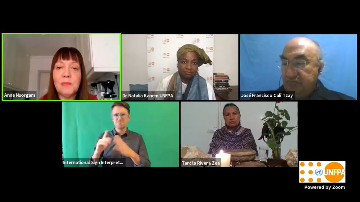 UN4Indigenous's tweet photo. "Despite challenges indigenous women continue to play an important role in addressing the challenges related to the #covid19" @ANuorgam Chair of the UNPFII

Join the UNFPA event on Indigenous Women and COVID19 now 👉https://t.co/XrzUHNsx2g
#weareindigenous https://t.co/b4qOiqEfvs