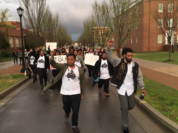 Throughout the 2015-2016 school year, Black students and their allies held protests and participated in public forums about  #ForrestHall.