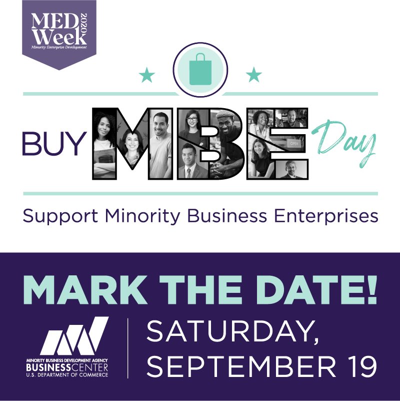 MbdaDallas's tweet photo. Did you know there are approximately 11M minority-owned businesses in the U.S. that employ more than 8 million Americans? #ShopMBEDay2020 on September 19.  

Learn more about #BuyMBEDay and how to support this national day of awareness → https://t.co/hgqnhFXNWR #MBDAdallas https://t.co/imPwEuBteo