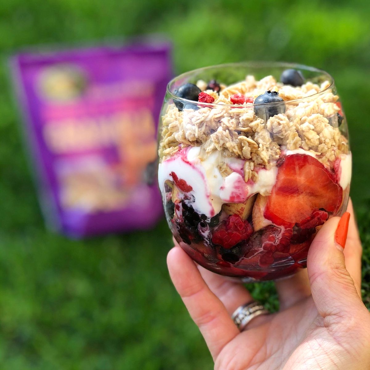 Our Nice &amp; Nobbly granolas are still just £2 at Morrisons! Offer finishes on 1/9. Here's an idea on how to use berry - mix it up along with chopped apple, warmed frozen summer berries, Greek yogurt and fresh blueberries. Delish! As created/pictured by @gluten_freegb8 (on IG)!