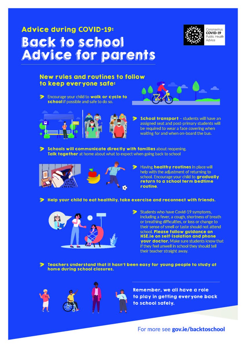 Are you a parent of a student returning to school this week or next week? If so, you might find these posters helpful. They contain simple back to school advice for parents. For more, see gov.ie/backtoschool