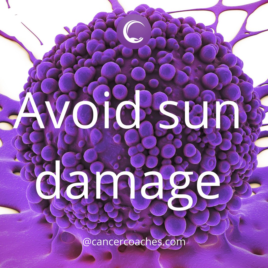 To protect against damage from the sun's rays, it is important to avoid the sun between 10 a.m. and 4 p.m., when the sun's rays are strongest; to wear protective clothing; and to use a sunscreen with an SPF of 30 or higher.

#cancercoaches #cancercommunity