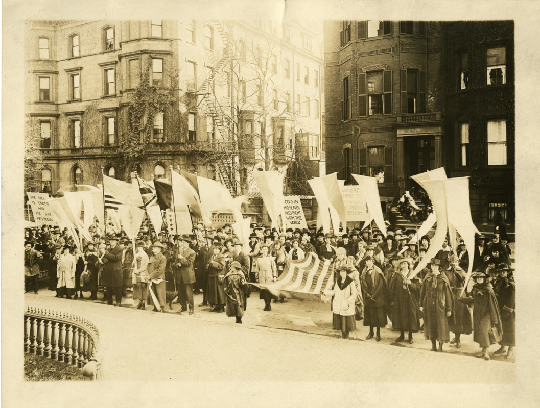 In Boston, officials closed schools and tried to limit crowded gatherings to combat the spread of the disease. Their efforts met with some success, but when World War I ended, crowds like this one in Back Bay gathered to celebrate the armistice.  https://www.digitalcommonwealth.org/search/commonwealth:7366b9285