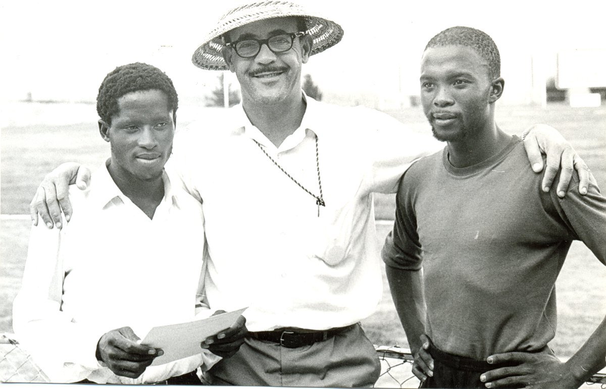 And some more Motsapi Moorosi pictures from the  @OaBasotho archives (training with USA Olympic champion Mal Whitfield and another unidentified Mosotho runner)!