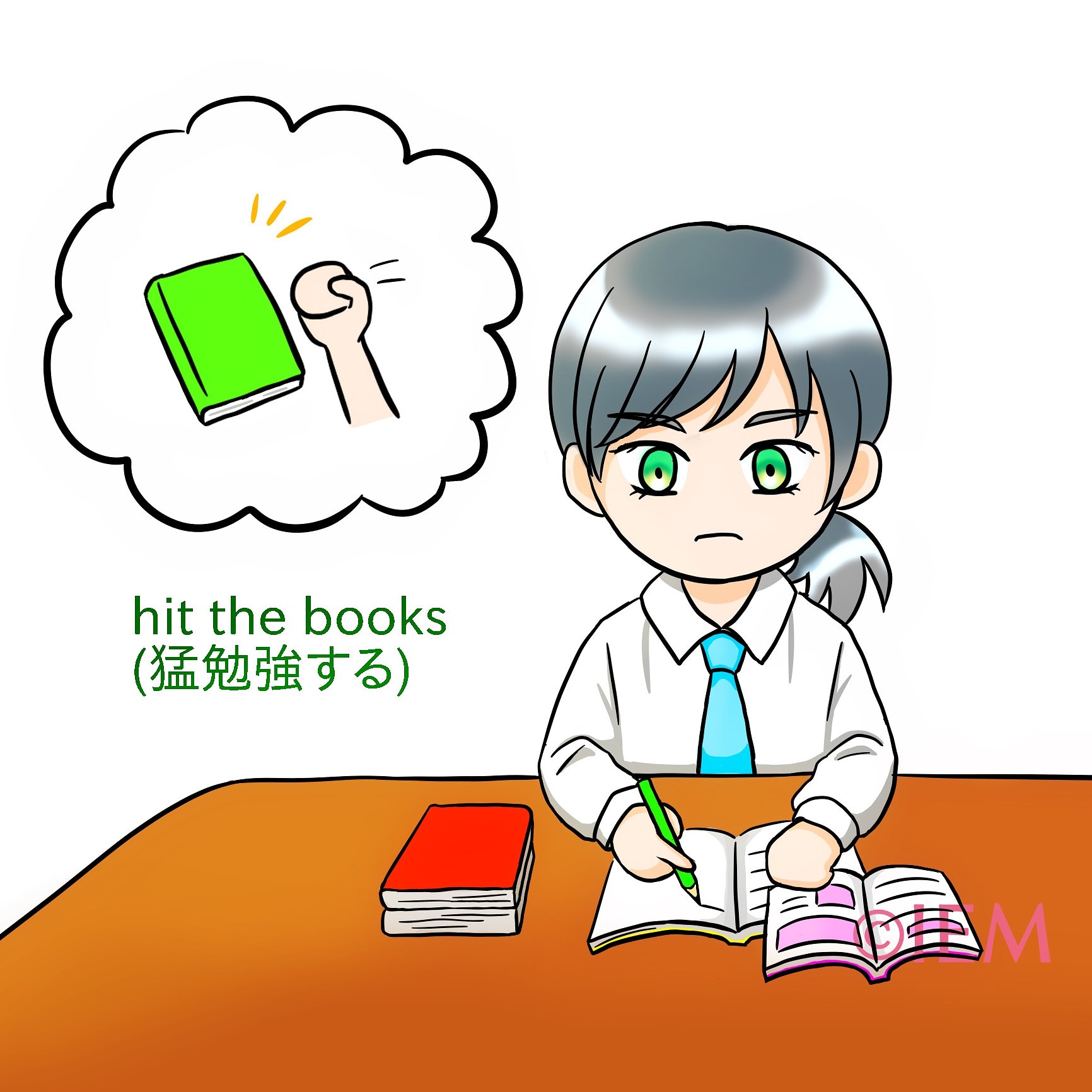 Iem 崇城大学起業部 Hit The Books 猛勉強する 直訳すると 本を叩く となりますが 猛勉強 する 一生懸命勉強する という意味で使われるスラングです 英語勉強 Englishlearning 英語垢
