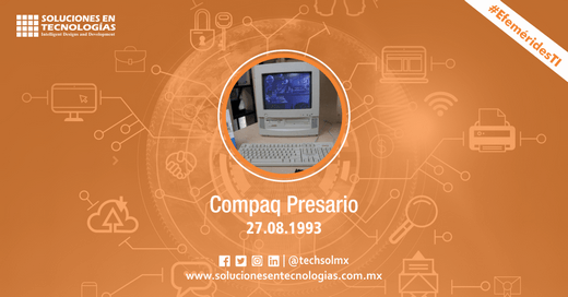 techsolmx's tweet photo. Un día como hoy (27/08/1993): Compaq Computer lanzaba la línea Presario, incluía un monitor, módem y software para contar con acceso al mundo en línea a través de Prodigy y America Online. https://t.co/X03rqGtt7U
#SomosSoluciones #EfeméridesTI #CompaqComputer #Presario https://t.co/DcG6MgsenZ