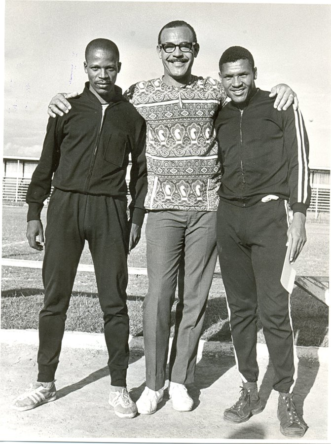 And one final one:  #Lesotho's Motsapi  #Moorosi training with USA Olympic Champ Mal Whitfield (and a unidentified Mosotho runner)