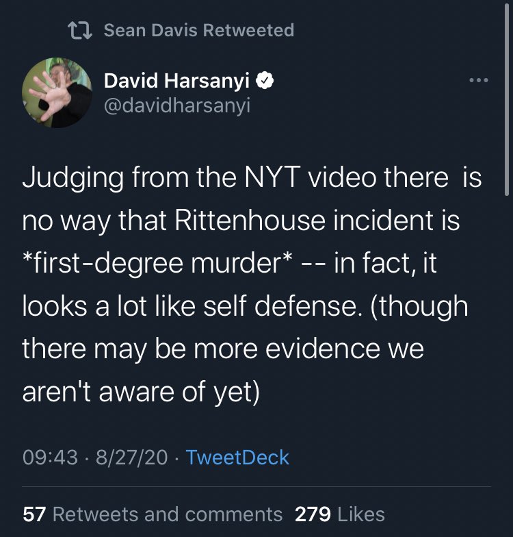 Now we’re here. The psychopaths have constructed their narrative; it’s time to promote it. Disarming a vigilante who’s illegally brandishing an assault weapon is the real violence.Shooting people who are trying to disarm you is self-defense. That’s how you justify murder.