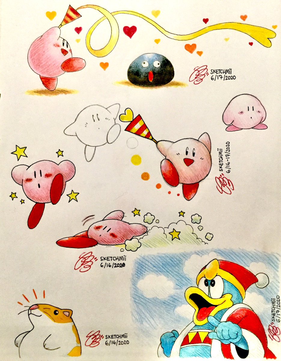 Kirby doodle batch! Pictures of Kirby (& friends) I made in the