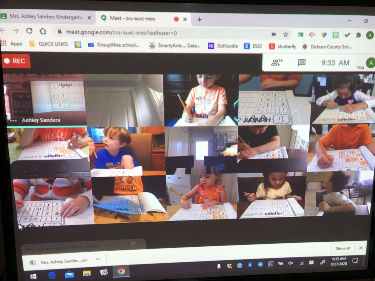 Happy writers today in class!! #distancelearningkindergarten