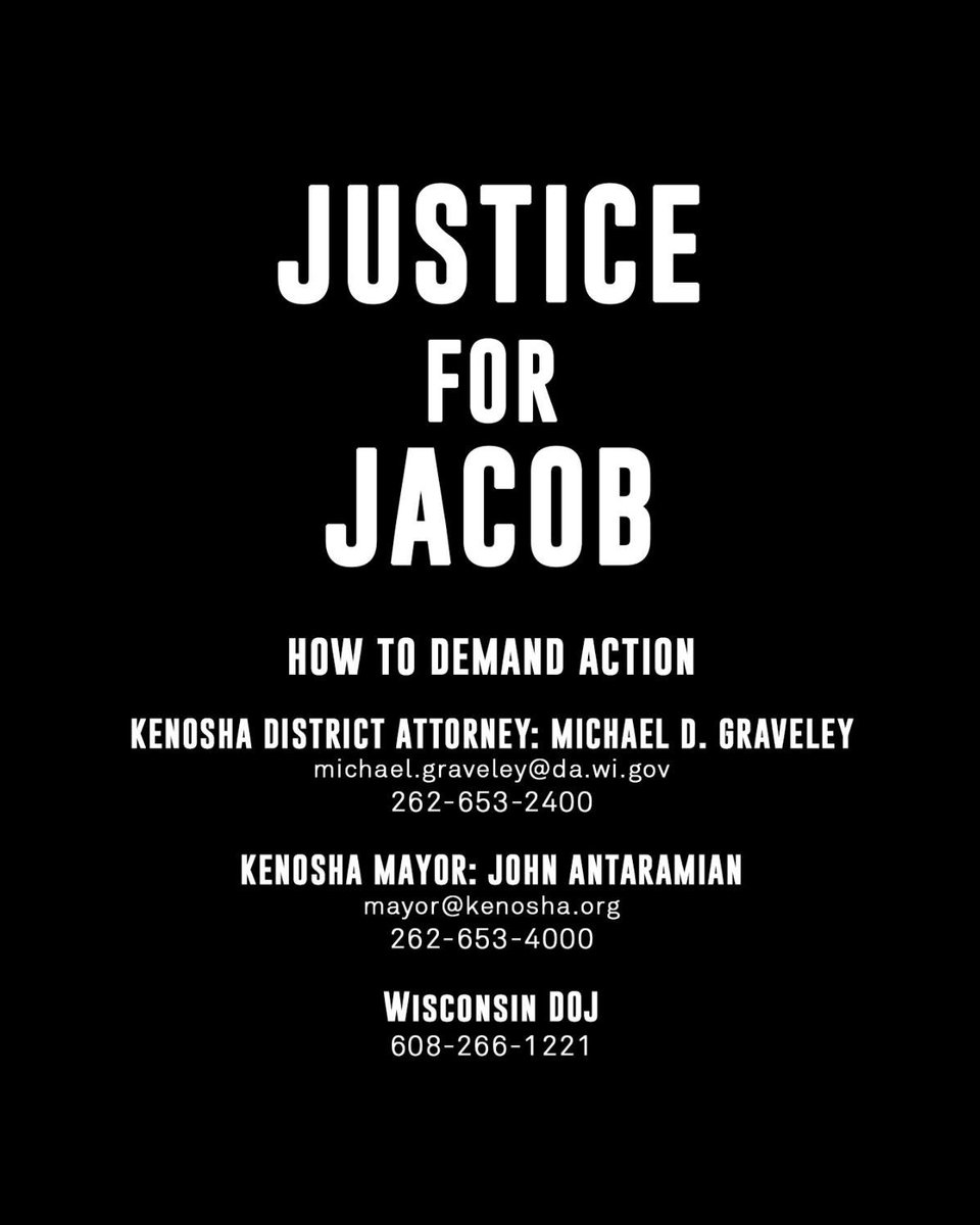We must demand justice for Jacob Blake. #blacklivesmatter https://t.co/FXLKZ0ofkt