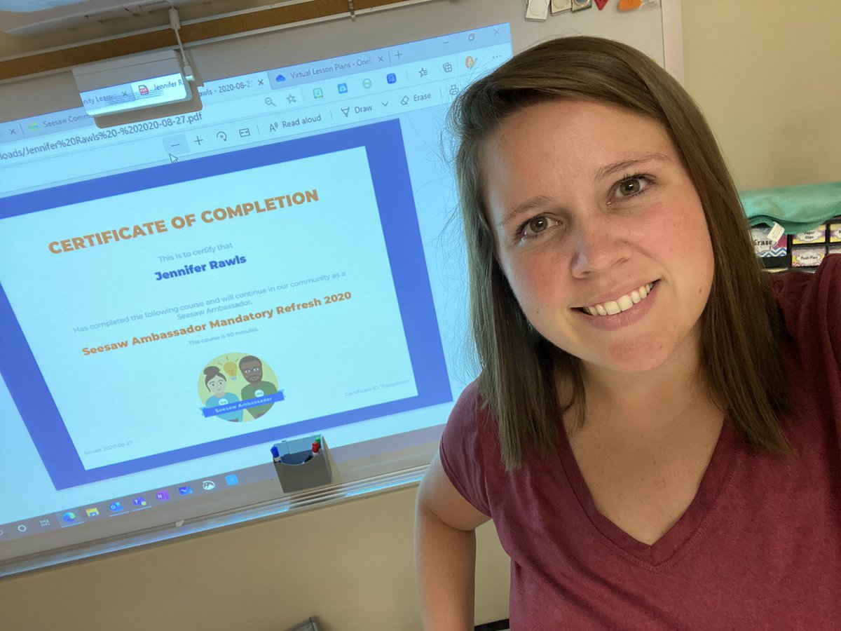 Jennifer Rawls (@rawls5) on Twitter photo Woohoo! Love being a Seesaw Ambassador! Just finished my refresh course! 😊<a href="/SweetAppleES/">Sweet Apple Elem</a> Woohoo! Love being a Seesaw Ambassador! Just finished my refresh course! 😊<a href="/SweetAppleES/">Sweet Apple Elem</a>