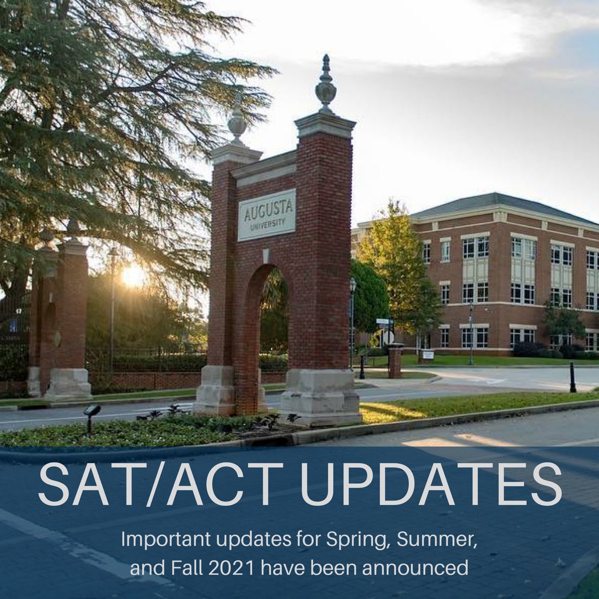 Augusta University has waived the SAT/ACT requirement for first-year students for the Spring, Summer and Fall 2021. Students who have test scores already are encouraged to submit them, but not required. For more info, click the link in our bio.  #augustauniversity