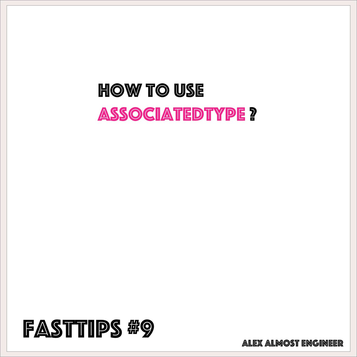 alexksnikol's tweet image. associatedTypes quick intro!
#fasttips #alexalmostengineer #swift #iosdev #iosdeveloper #swiftlang #interviewquestions #coding #coder #code #codinglife #softwaredeveloper #programming