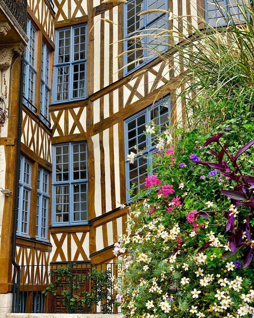 FallingOffBikes's tweet image. // A little peek at Rouen architecture. 💜 Almost a year ago I took an early train there for a day trip. Flowers were still blooming and the half-timbered buildings are swoon-worthy. Tempted to go back but there’s just too much to see in the world. 🗺 instagr.am/p/CEZ3vnLgsea/