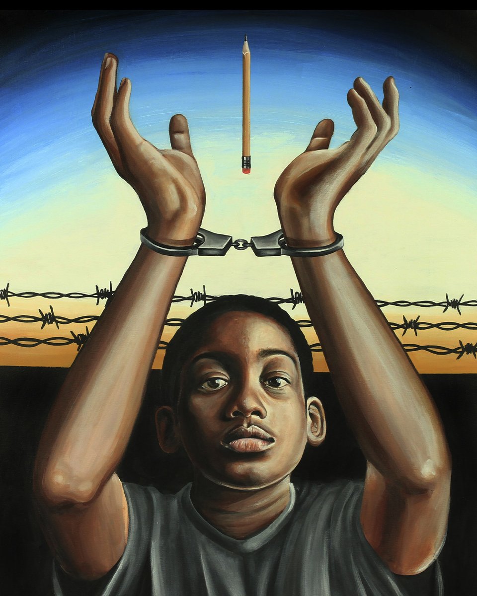 amplifierart's tweet photo. The #SchoolToPrisonPipeline is a racial justice issue that targets Black & Brown communities to profit off of underpaid labor.
While we're having conversations around police reform, remember criminal justice reform is an integral part of the fight.
π¨ #MataRuda for @cut_50 https://t.co/iyOyZOoa6G