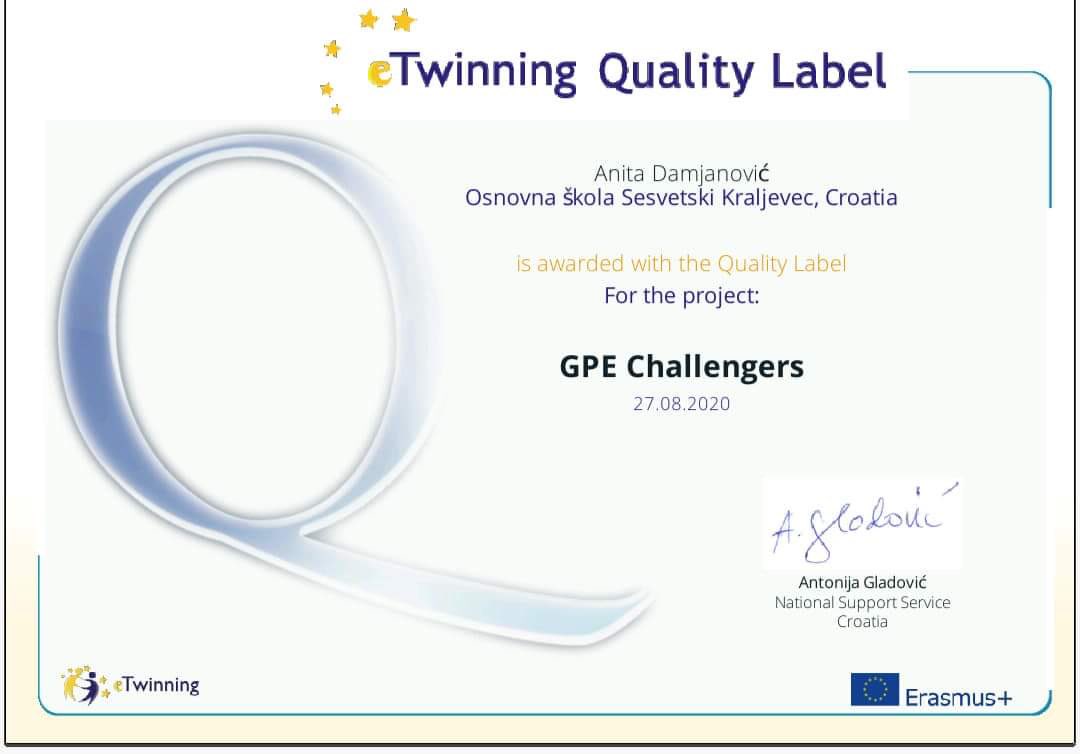 Great news from Croatia!Thank you <a href="/DamjanovicAnita/">Anita Damjanović</a> and thanks to all the great members of the team🤩Our project was praised for being
innovative,communicative and creative by the NSS👏🏻<a href="/tretwinning/">eTwinning Türkiye</a> <a href="/FeruzeErol/">feruze erol</a> <a href="/EmineYDicle/">Emine Yıldız Dicle</a> <a href="/turangore/">Turan GÖRE</a> <a href="/eTwinningEurope/">eTwinningEurope</a> <a href="/feysel_tascier/">feysel taşçıer</a> <a href="/sehitbirkan/">Şehit Birkan Gündüz Ortaokulu</a>