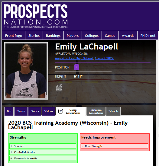 JL_Hemingway's tweet photo. #BCSTrainingAcademy 
'22 Emily LaChapell (WI) is an aggressive two-way player. Her offensive versatility is unique.

@ProspectsNation Profile
https://t.co/ahinWcZaCs

We return to the Midwest w/ @ELITEisEARNED 
Sept. 19-20 | Ames, IA
https://t.co/Lp7ZO0dwlM
@flightelitebb https://t.co/5AAqy6uySf