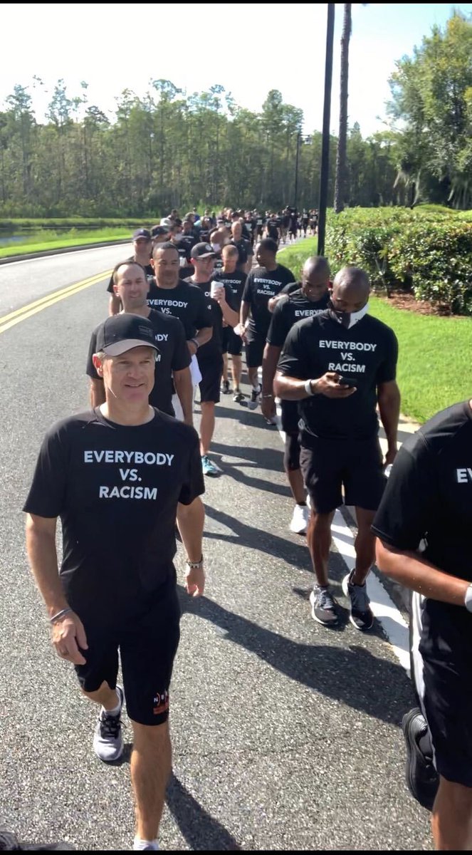 OfficialNBARefs's tweet photo. Thank you for standing with us today as we rallied against the senseless shooting of Jacob Blake by the police and the systemic racism that thrives, while young black men and women continue to needlessly die. We won’t be silent. #EverybodyVsRacism @NBA @TheNBPA https://t.co/294HH5PkX9