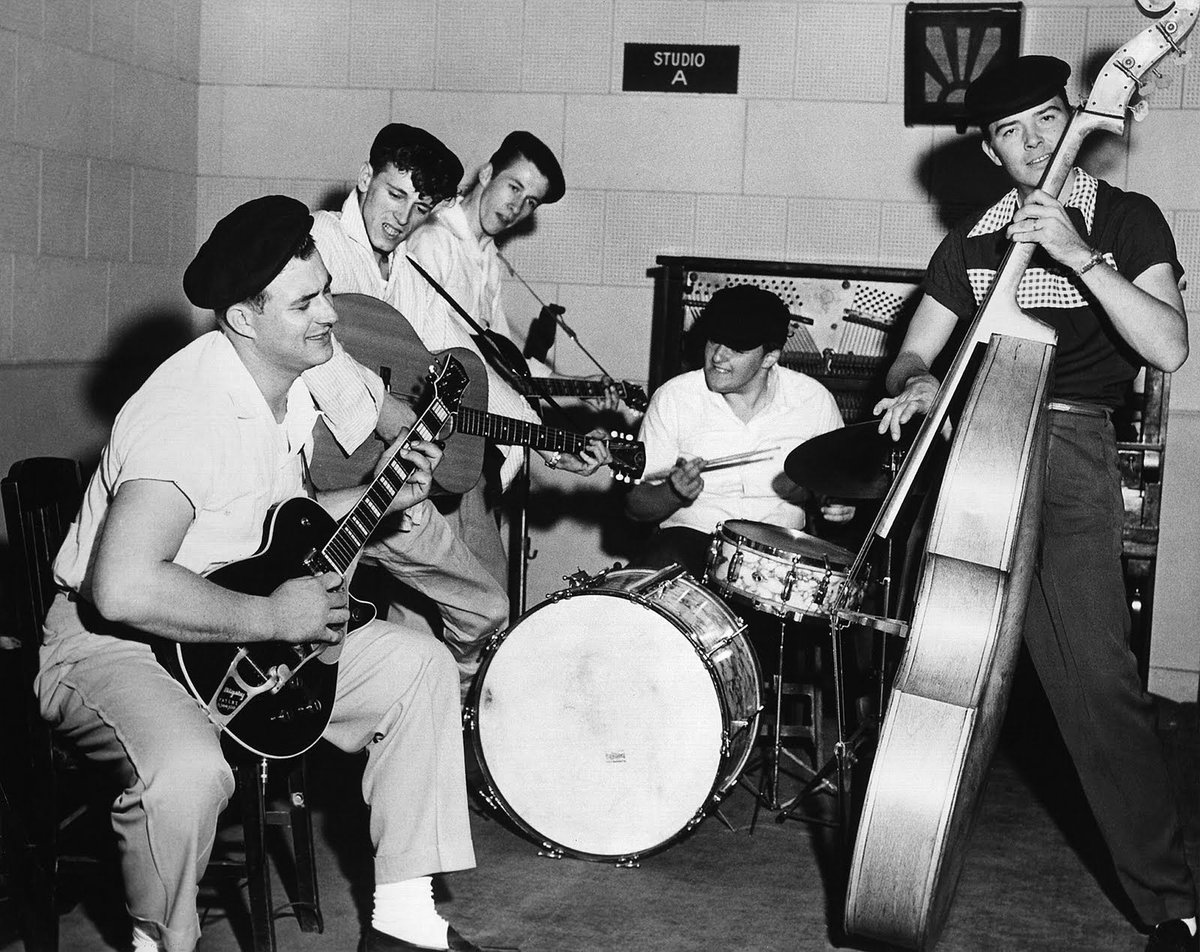 rockhall's tweet photo. Happy birthday Inductee Dickie Harrell of #TheBlueCaps 🥁 As drummer for Gene Vincent and The Blue Caps, Harrell helped to introduce rockabilly to the rock scene. What are some of your favorite rockabilly-inspired tracks? https://t.co/2GY0xHaQud