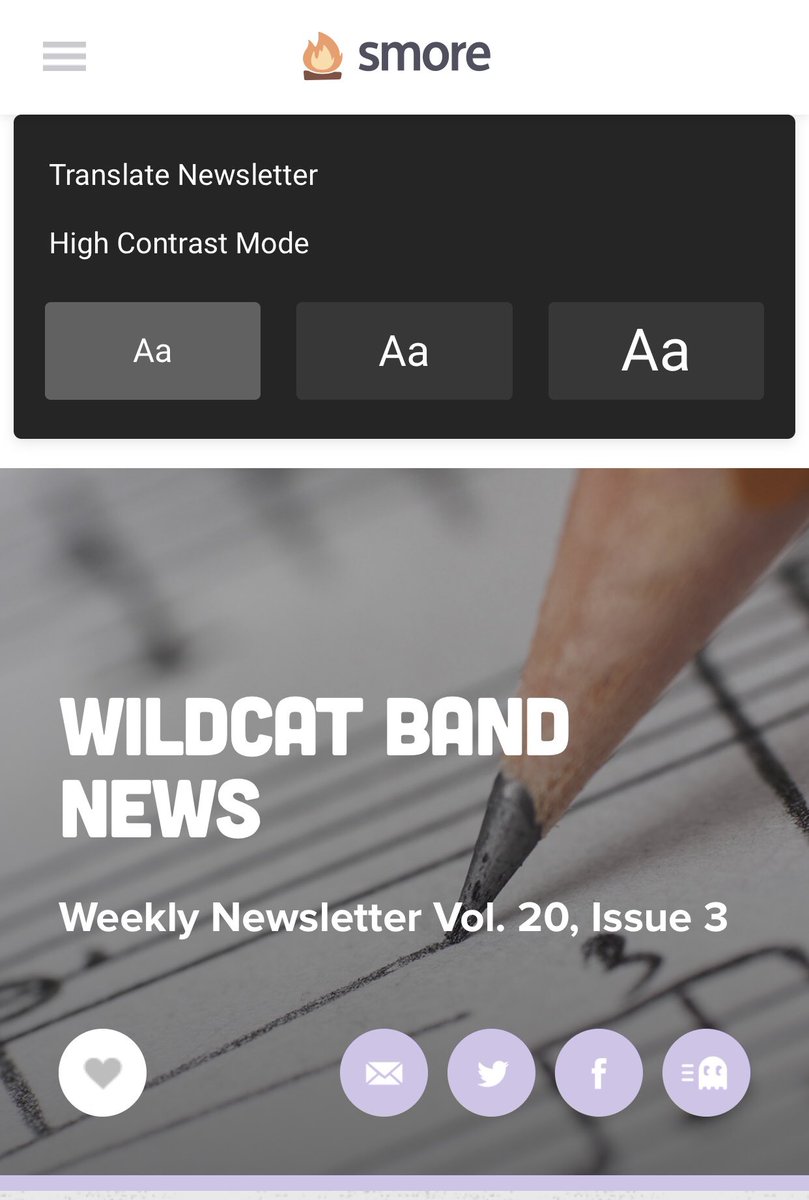 This week's Wildcat Band Newsletter is out! Please visit smore.com/uyedq to access it! 

#westviewmsband 
#goodmusicgoodpeople 
#pfisdfinearts 
#pfisd 

<a href="/PfISDfinearts/">PfISD Fine Arts</a> 
<a href="/pfisd/">Pflugerville ISD</a>