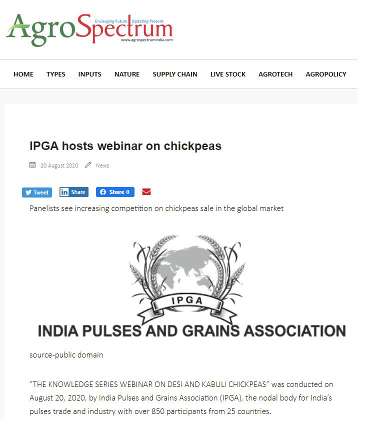 IPGAPulses's tweet photo. IN THE NEWS
https://t.co/xD8vNiJxSX
Please check IPGA website for further details https://t.co/8Oe9s69mLc
#IPGA #IPGAKnowledgeSeries #chickpeas #Trade #India #Agricommodities #agrisector #pulsesindustry #thepulsesconclave #PigeonPeas #Tur #TurDal #Gram #BengalGram #YellowPeas https://t.co/Uu3VzI4Ak9