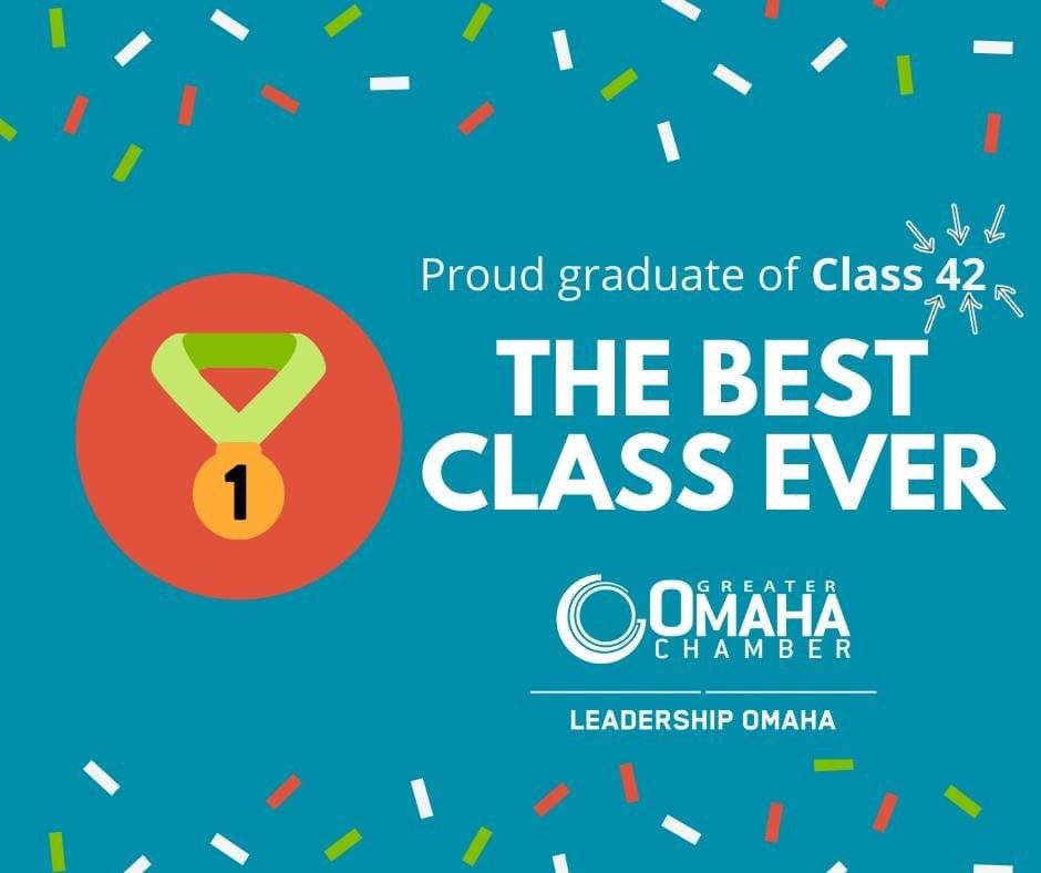 NicoleCarritt's tweet photo. It’s graduation day!  Reflecting on the last year, I’m grateful for my amazing, talented and inspiring classmates, for @unmc encouraging my participation, and to @OmaahaChamber for the dedication to the experience, community connection and change.  #wedontcoast #welead https://t.co/txQPzacaJP