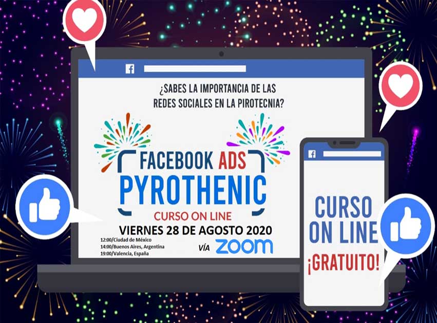 PyrolabSL's tweet image. Invitación curso gratuito Facebook Ads Pyrothenic "La Publicidad en Redes Sociales y sus beneficios en la Industria de la Pirotecnia." Más información bit.ly/3lmY5EH
Viernes 28 de Agosto 
#PirotecniaAmiga #FacebookAds #JóvenesPirotécnicos