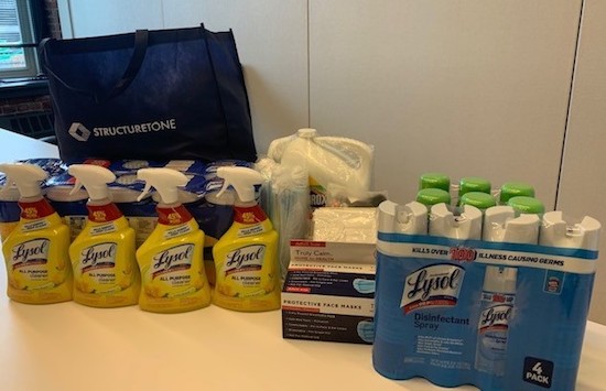 StructureTone's tweet photo. Our #STOWIC #Boston group assembled over 150 COVID-19 “essentials” kits for the children served by Child Care of the Berkshires. Each kit included two masks and two small hand sanitizers, and the team donated cleaning supplies, masks, and gloves for the center itself. #STOcares https://t.co/ejWNi2yGrN