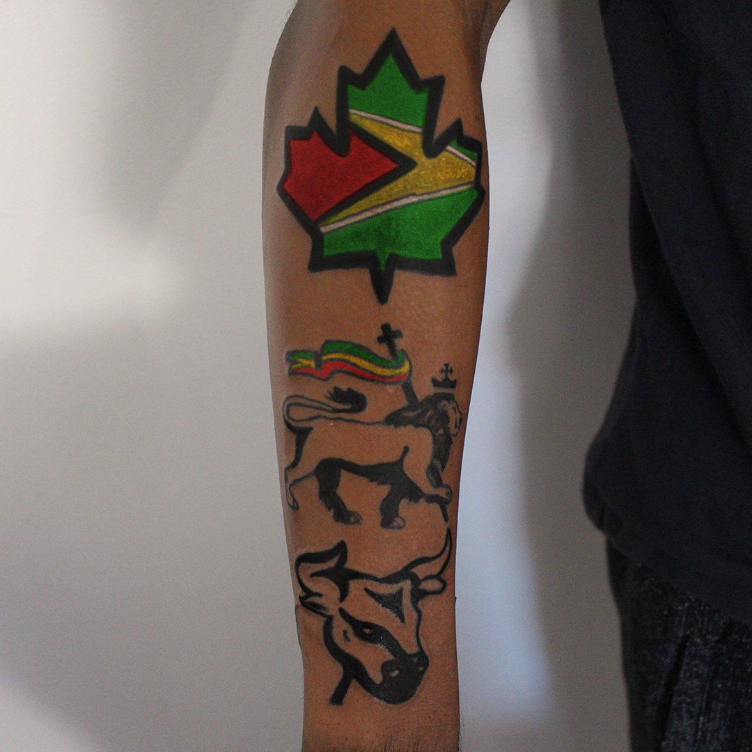 Canadian Flag Tattoo On Chest