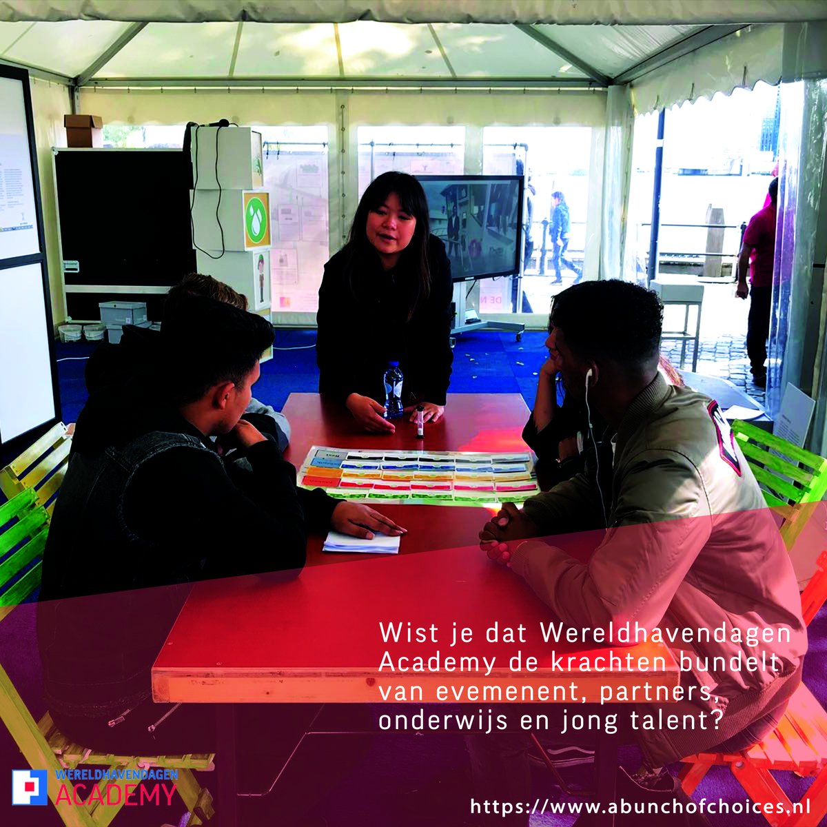 Wereldhavendagen Academy  bundelt de krachten door concrete en uitdagende opdrachten te formuleren voor studenten, passend binnen het onderwijs. De ideeën en oplossingen van studenten zijn vaak weer bruikbaar voor het evenement en haar partners. Een mooie win-win dus!
#jongtalent
