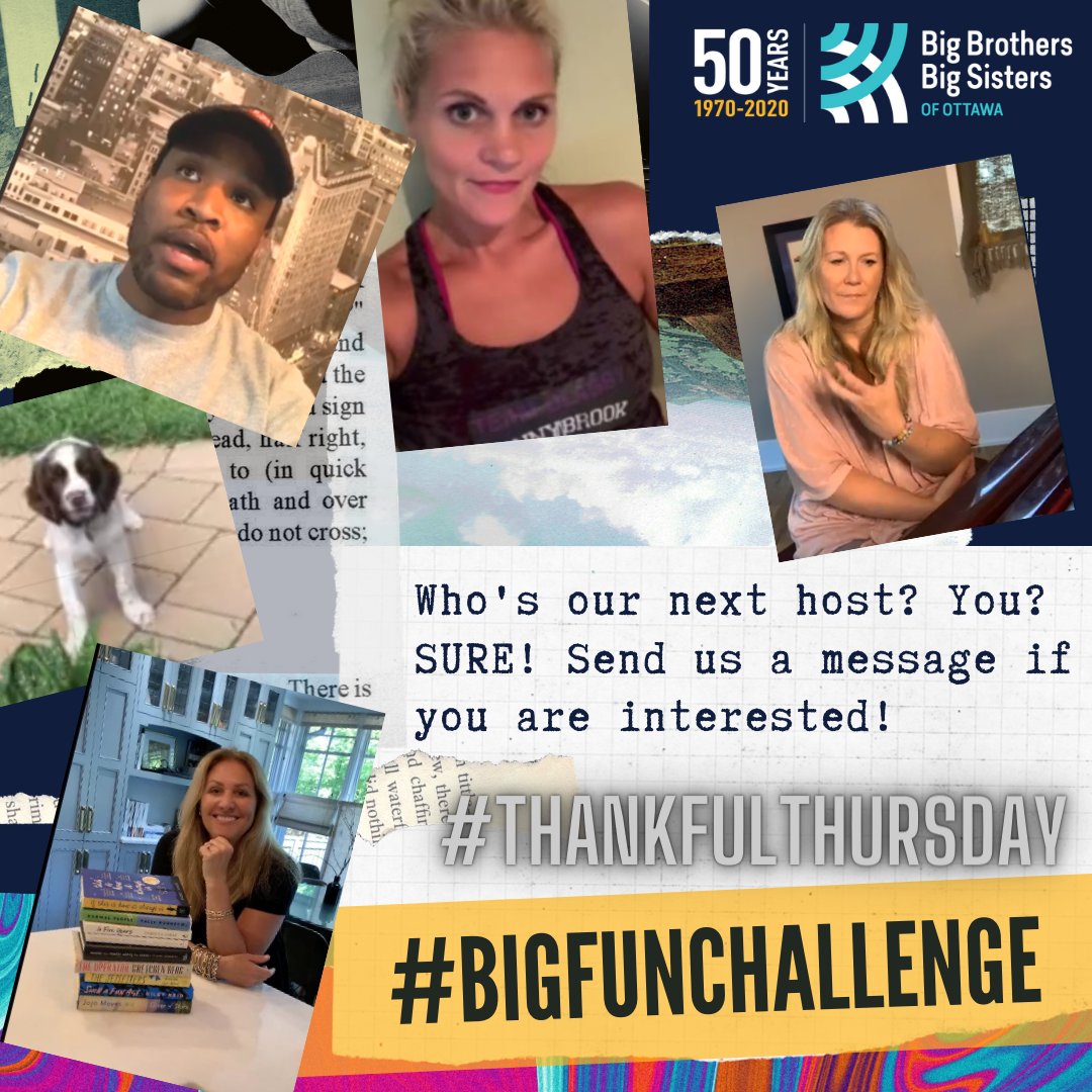 BIG #ThankfulThursday goes out to all our amazing #BIGFunChallenge hosts so far who have taken time out to share, discuss &amp; have some #Familyfun each Wednesday at 7pm on our BBBSO Facebook page! Want to be a host? Send us a message &amp; let's chat! #BiggerTogether #SharingisCaring
