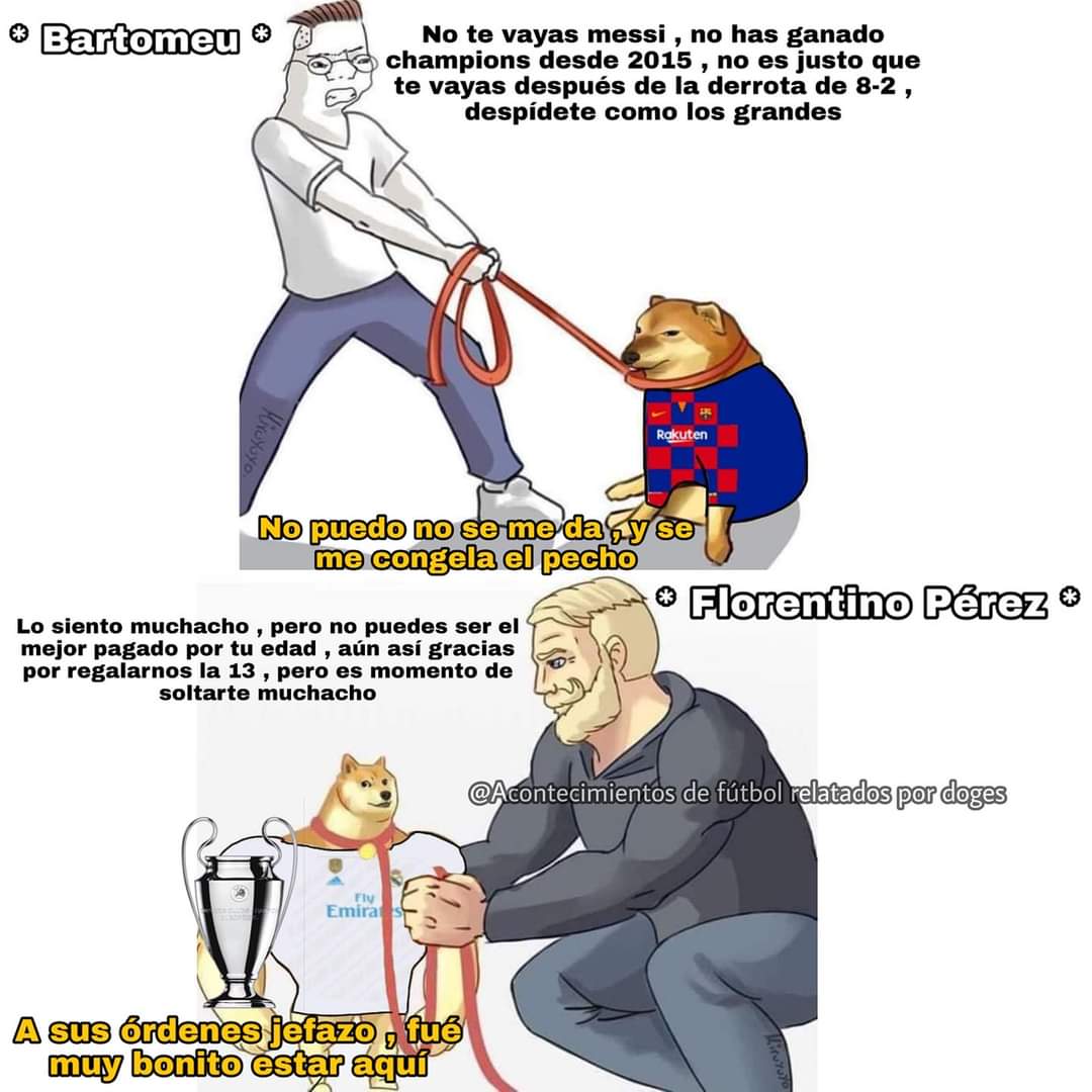 Hay niveles tanto en directivas, como en jugadores.
Messi pecho frío.