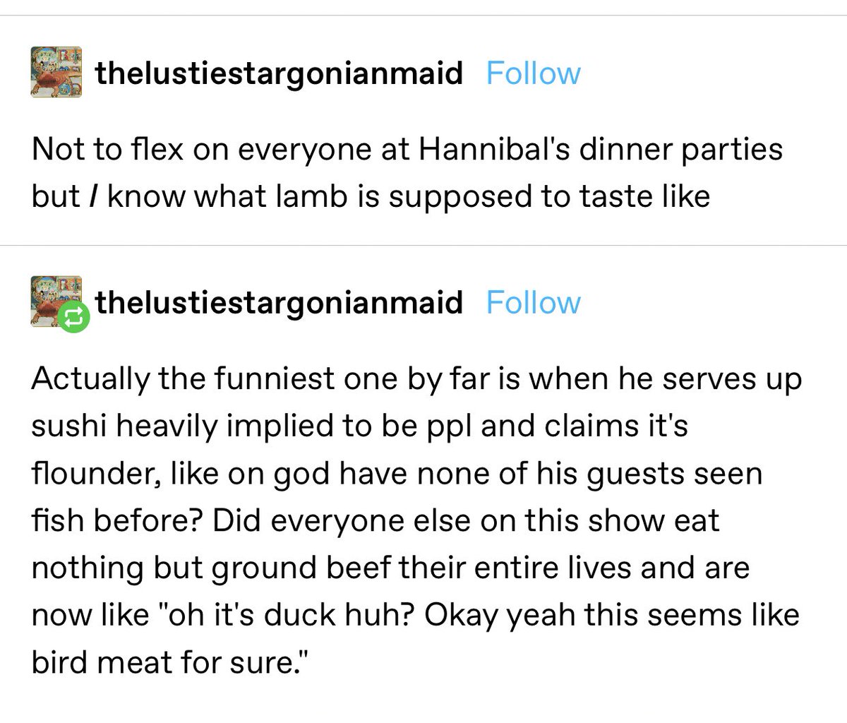 2 new Hannibal text posts for the chain lads