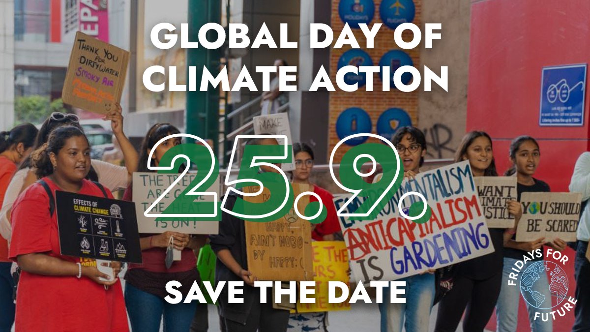 MyEffectApp's tweet photo. Save the date! September 25 is the @Fridays4future #GlobalDayOfClimateAction.

All around the world, demonstrations and manifestations will take place to encourage world leaders to take action on #ClimateChange!

See how you can get involved 👉https://t.co/T167MmAlgh https://t.co/kolDJxMgYV