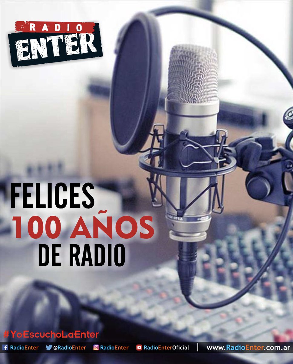 🔴 Felices #100añosderadio para todos los que amamos a este hermoso medio de comunicación! #Felices100Años #RadioArgentina 🎉 #YoEscuchoBuenaMusica #YoEscuchoRadioEnter #100AnosDeRadio #100AnosDeLaRadio 📻 radioenter.com.ar