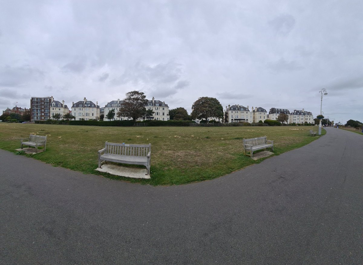 philbeaves's tweet photo. Went for a walk on the Leas in Folkestone. 'What shall we put at the end of this delightful regency crescent'? How about a monstrous redbrick rectangle 🤦‍♂️ @PlanningShit https://t.co/3JL3PB5wq5