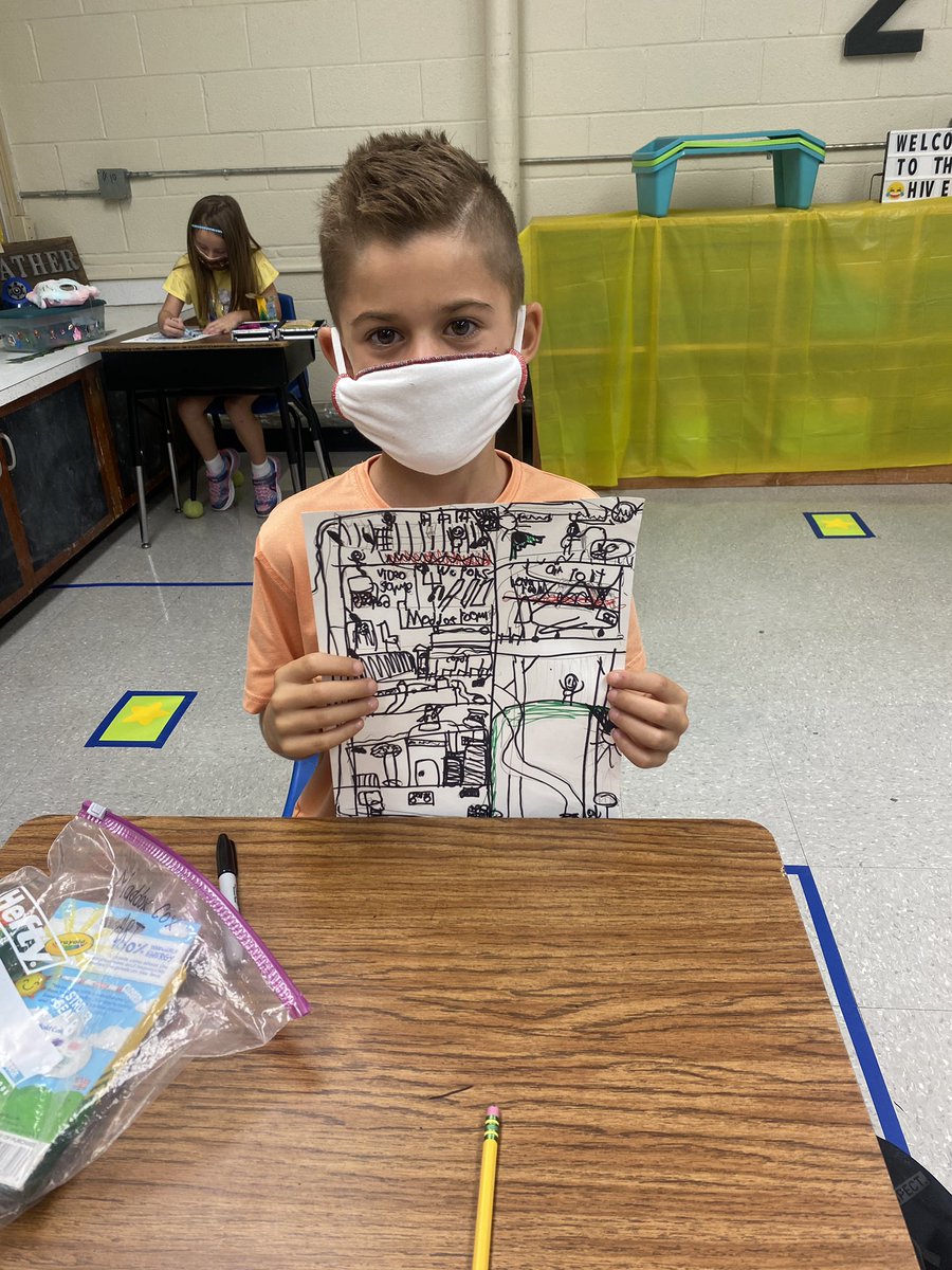 Highfalls_Art's tweet photo. 2nd grade artists are so proud of their dream houses! What would you put in your dream house? https://t.co/XaW8P9x97g