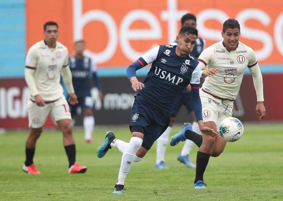 Club_USMP's tweet photo. |Torneo Apertura  - Fecha 8 🏆 Liga1 Movistar  
🗣 31' Buena combinación del equipo 'albo' que termina en un pase frustrado de Jhon Vega.
 
 ⛳️#SM 0-0 #U
🏟 Estadio Alberto Gallardo
#Liga1
#SMvsU
#VamosSantos
#AlientaDesdeCasa

[Foto Cortesía - @LigaFutProf] https://t.co/1KqZH4QBLz