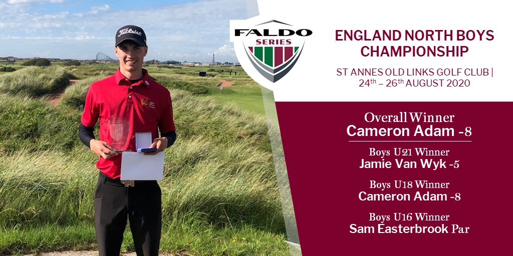 Congratulations to @camadam03 who makes it a three-peat of #FaldoSeries Grand Final invites with this win. And also to fellow category winners Jamie Van Wyk and @SamEasterbrook1. And a huge thanks to @DanWebsterGolf & @StAnnesOldLinks for hosting a wonderfully wild tournament!
