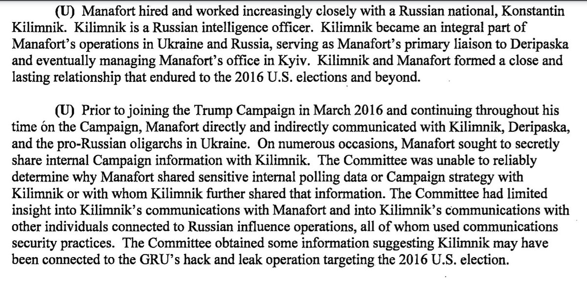 The committee found that Trump's campaign manager had a "close and lasting relationship" with a Russian intelligence officer who might have been tied to the unit involved in hacking Democratic political organizations in the U.S., during the 2016 campaign.