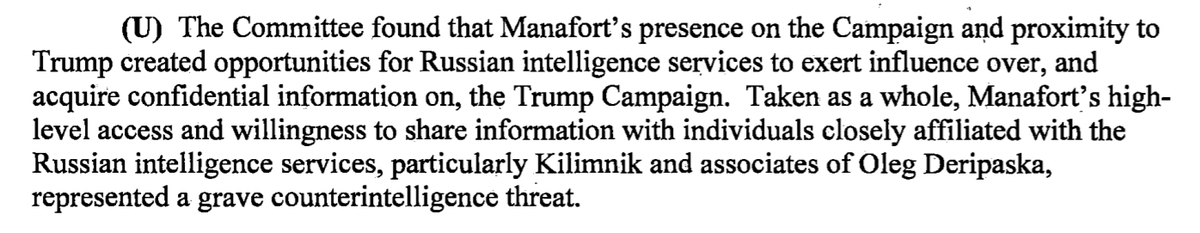 It therefore concluded that Trump's campaign manager posed a "grave counterintelligence threat."