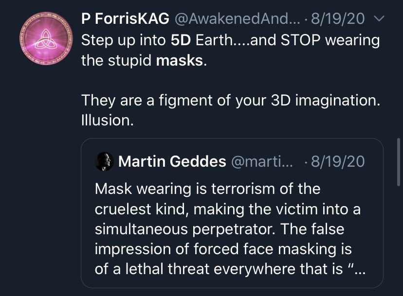 If you want to shift to 5D reality, you must not wear masks (AKA “face diapers”).