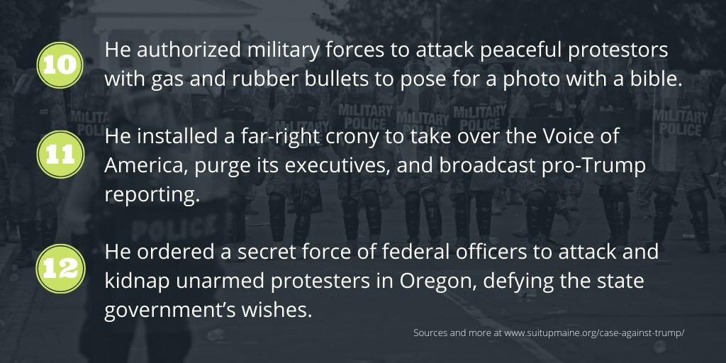 Like other despots before him, Trump has tried to use the military to attack civilians of his own country, all to further the propaganda campaign pushed by his re-election campaign. (5/6) #TrumpChaos  #TrumpDespot