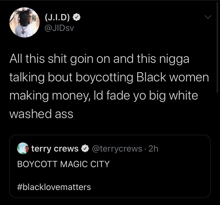 XXL's tweet photo. JID is fed up with Terry Crews https://t.co/ELi7HI4IOZ
