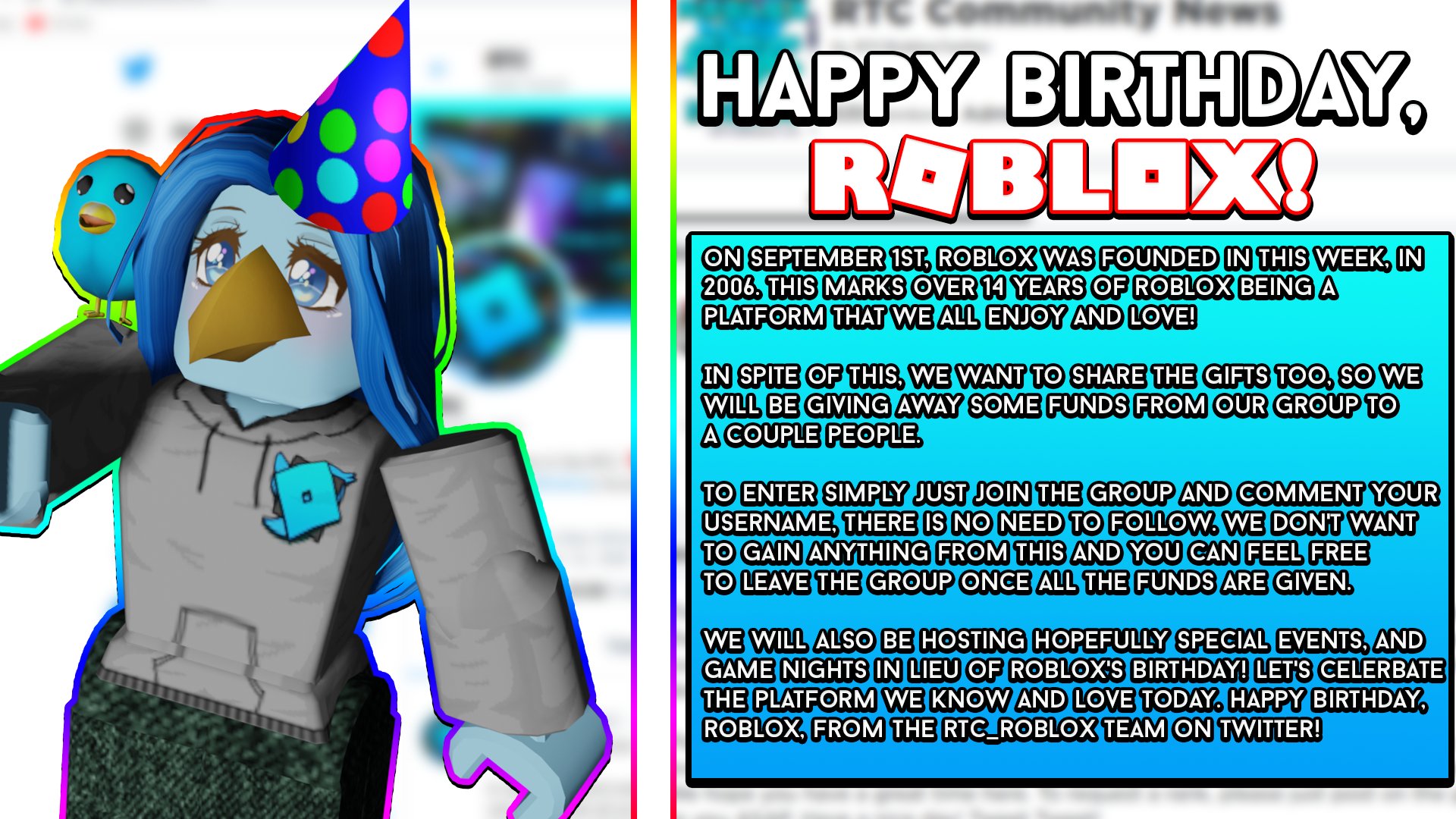 RTC on X: Happy birthday, @Roblox , from the RTC Team! Did you