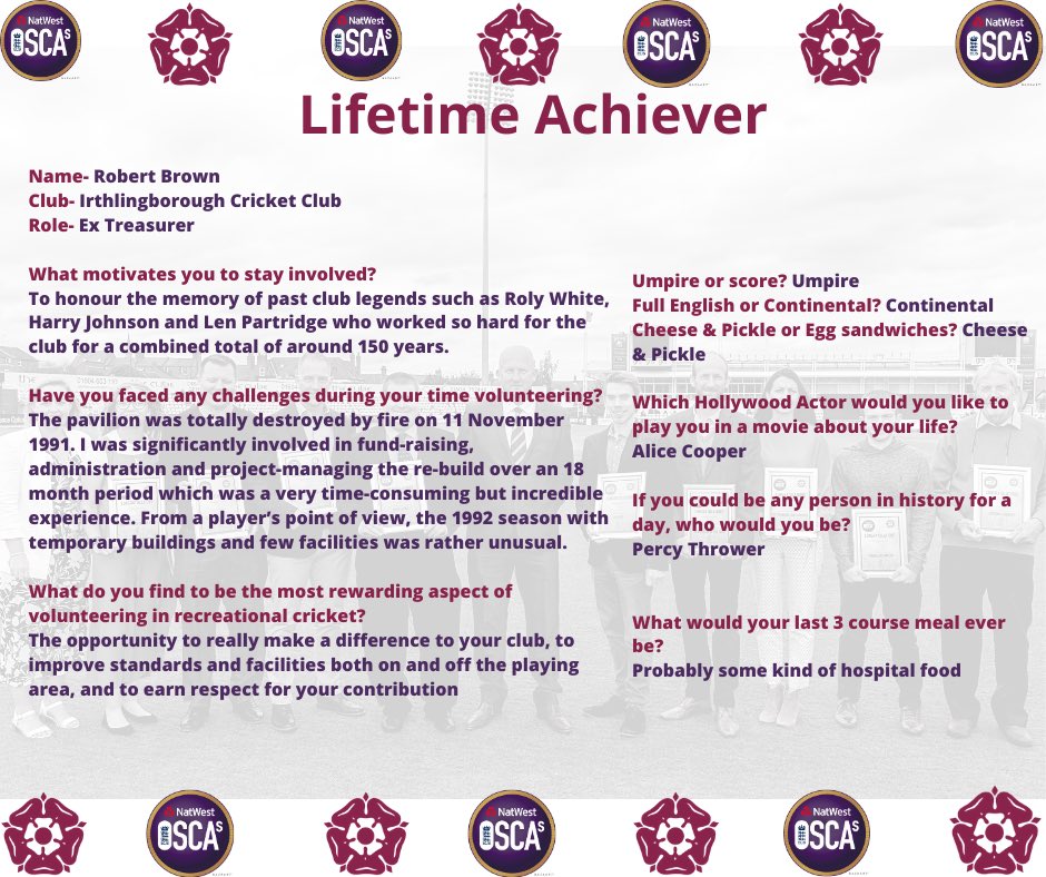 The next person to get to know a little bit more about in this years OSCAs is one of our Lifetime Achievement winners- Robert Brown Take a 👀 below at his answers 👇🏼